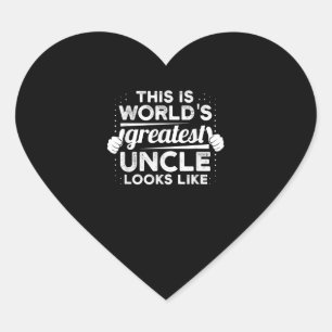 Mens Worlds Greatest Uncle Looks Like Godfather Heart Sticker
