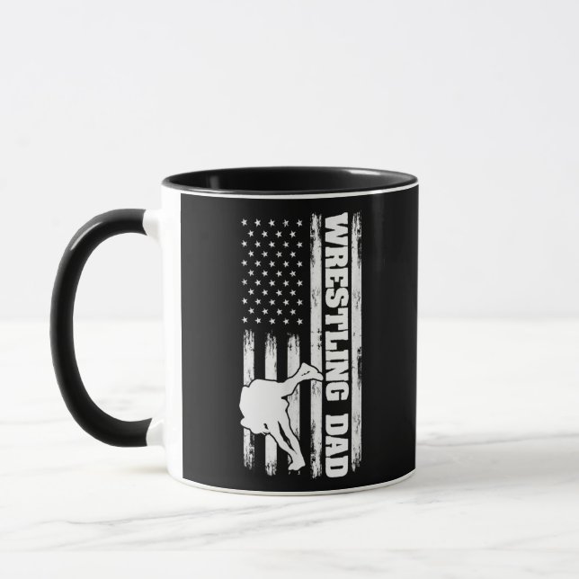 Mens Wrestling Dad Father's Day for Wrestler Dad Mug (Left)