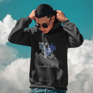 Mens WTF is Going on Pixel Art Graphic Hoodie