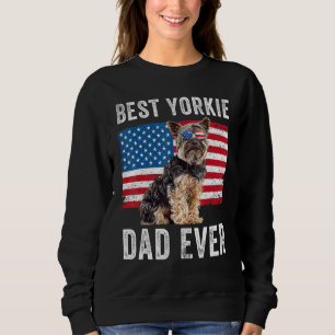 Mens Yorkie Dad American Flag Yorkshire Terrier Do Sweatshirt