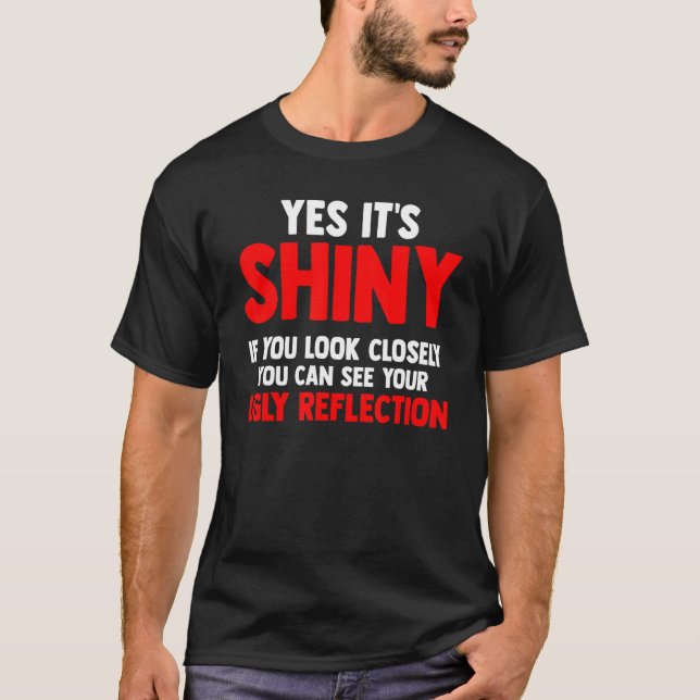 Mens You can see your ugly reflection Bald T-Shirt (Front)