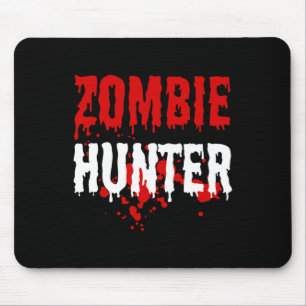 Mens Zombie Hunter Scary Halloween Mouse Pad