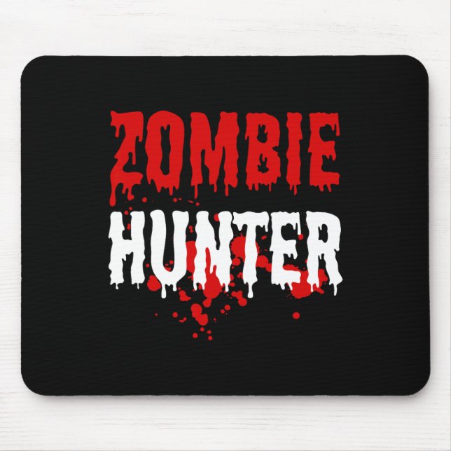Mens Zombie Hunter Scary Halloween  Mouse Pad (Front)