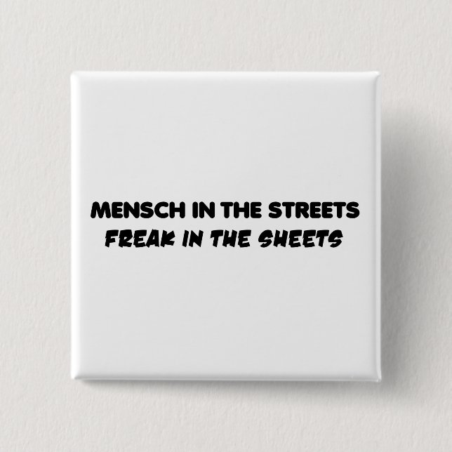 mensch 2 inch square button (Front)