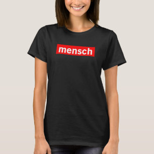 Mensch Red Logo Box Jewish Yiddish Good Honorable  T-Shirt