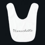 Menschette Yiddish Humour Bib<br><div class="desc">This Menschette design makes the cutest gift for a baby shower, Hanukkah or birthday!</div>