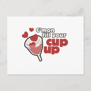 menstrual cup humour postcard