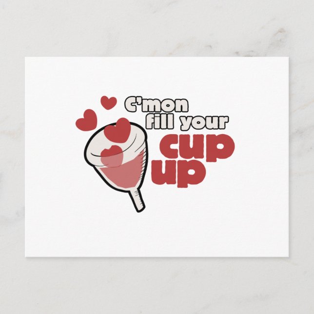 menstrual cup humour postcard (Front)