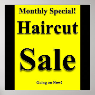 Mensuel spécial Haircut Vente Poster Matte