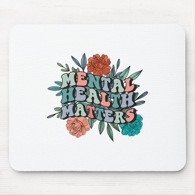 Mental Awareness Mental Health Problems Groovy Flo Mouse Pad (Front)