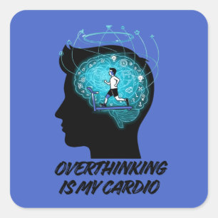 Mental Fitness Art – Train Your Mind Concept Square Sticker