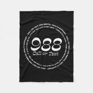 Mental Health 988 Suicide Prevention Fleece Blanket