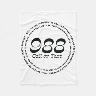 Mental Health 988 Suicide Prevention Fleece Blanket