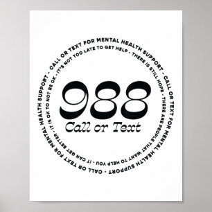 Mental Health 988 Suicide Prevention Poster