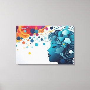 Mental health abstract art canvas print