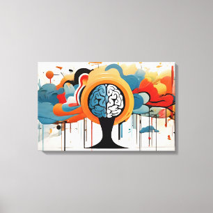 Mental health abstract art canvas print
