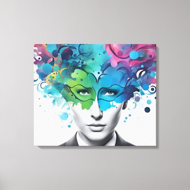 Mental health abstract art canvas print (Front)