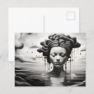 Mental health abstract art postcard