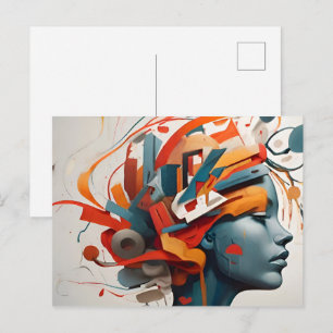 Mental health  abstract art postcard