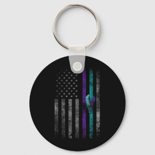Mental Health American Flag Suicide Awareness Keychain