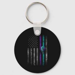 Mental Health American Flag Suicide Awareness Keychain