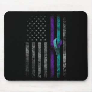 Mental Health American Flag Suicide Awareness  Mouse Pad