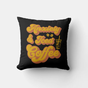 Mental Health Anxiety And Iced Coffee Awareness Throw Pillow