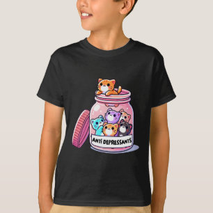 Mental Health Anxiety Cat Lover Depression Anti De T-Shirt
