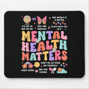 Mental Health Autism Awareness Month Groovy Mouse Pad