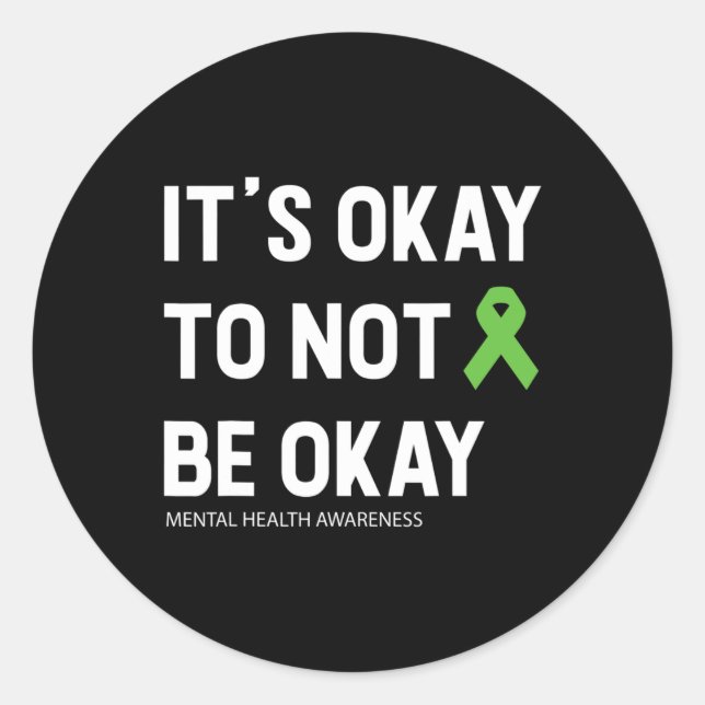 Mental Health Awareness 1  Classic Round Sticker (Front)