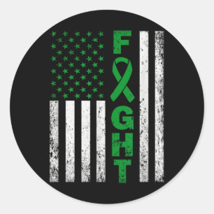 Mental Health Awareness American Flag  Classic Round Sticker