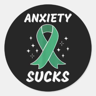 Mental Health Awareness, Anxiety Sucks  Classic Round Sticker