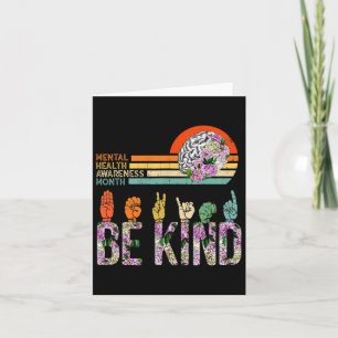 Mental Health Awareness Asl Be Kind Therapy Floral Card