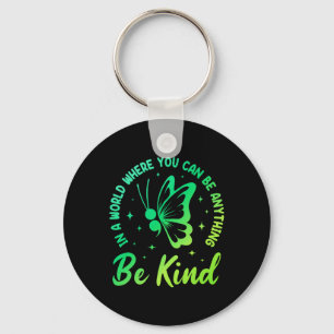 Mental Health Awareness Be Kind Green Butterfly Se Keychain