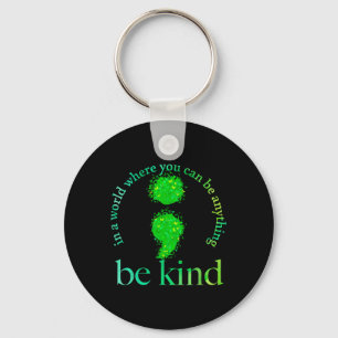 Mental Health Awareness Be Kind Green Butterfly Se Keychain