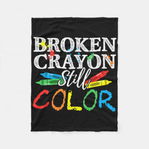 Mental Health Awareness Broken Crayons Still Colou Fleece Blanket