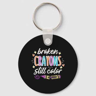 Mental Health Awareness Broken Crayons Still Colou Keychain