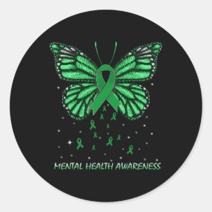 Mental Health Awareness Butterfly Classic Round Sticker
