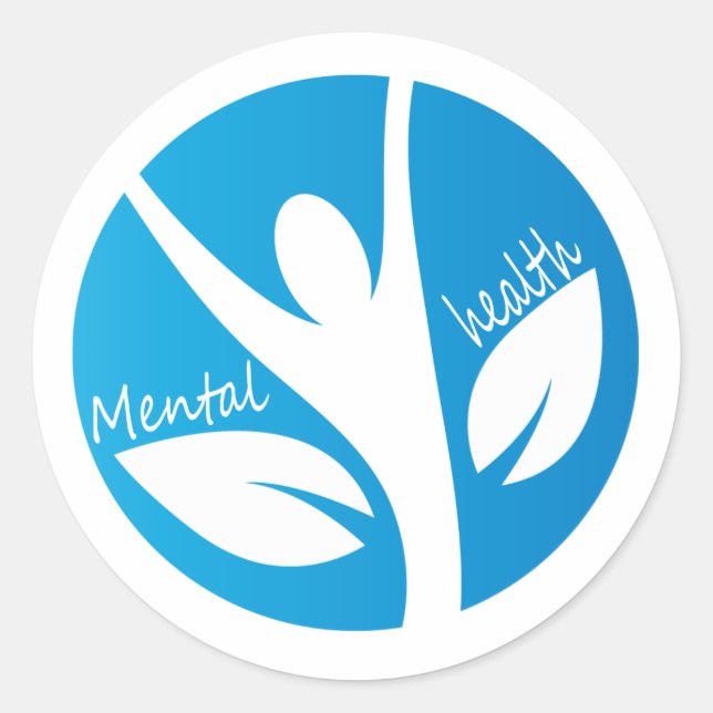 mental health awareness classic round sticker (Front)