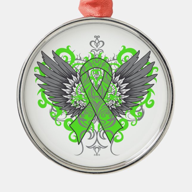 Mental Health Awareness Cool Wings Metal Ornament (Front)