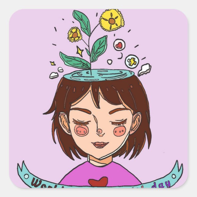 Mental Health Awareness Day Square Sticker (Front)