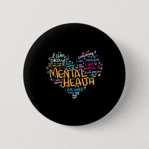 Mental Health Awareness Depression Pullover Heart 2 Inch Round Button