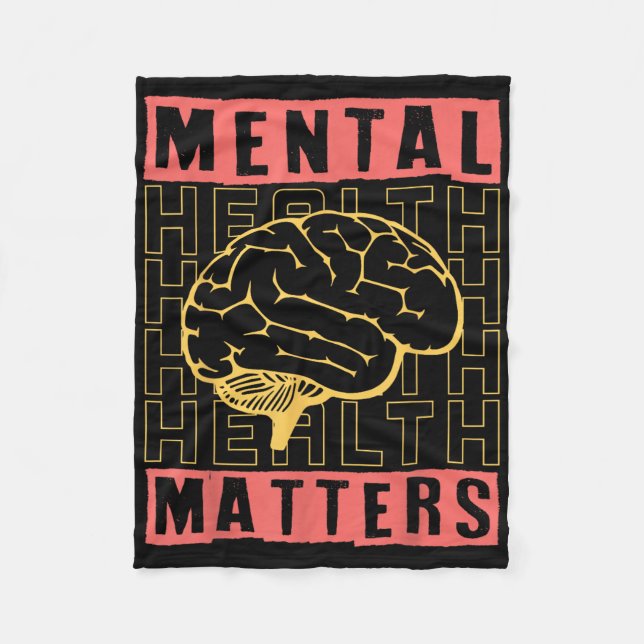 Mental Health Awareness Depression Suicide Prevent Fleece Blanket (Front)