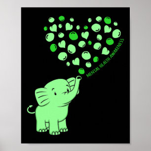 Mental Health Awareness Elephant Hearts Supporter  Poster
