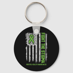 Mental Health Awareness Fight The Stigma Mental He Keychain