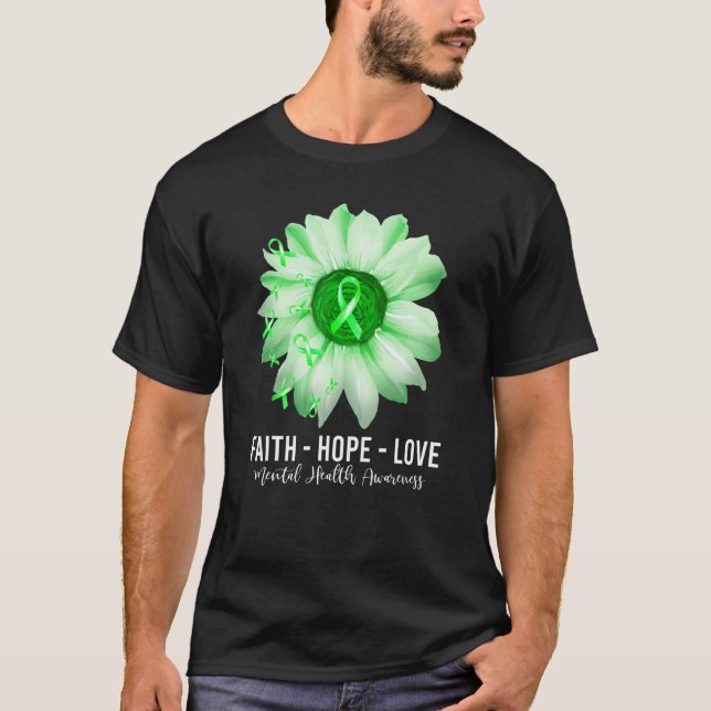Mental Health Awareness Flower Shirts MH Men Women (Front)