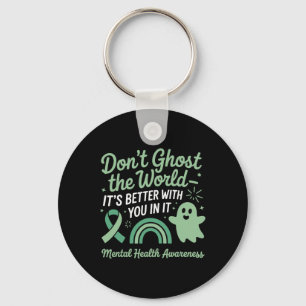 Mental Health Awareness Funny Ghost Keychain