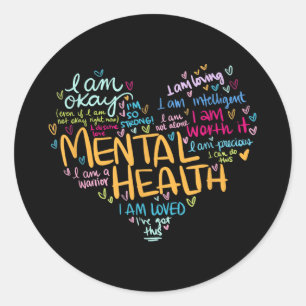 Mental Health Awareness Gifts Depression Classic Round Sticker