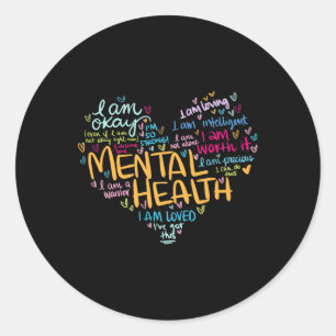 Mental Health Awareness Gifts Depression Premium Classic Round Sticker