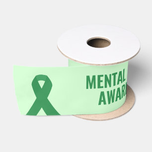 Mental Health Awareness Green Mental Health Satin Ribbon